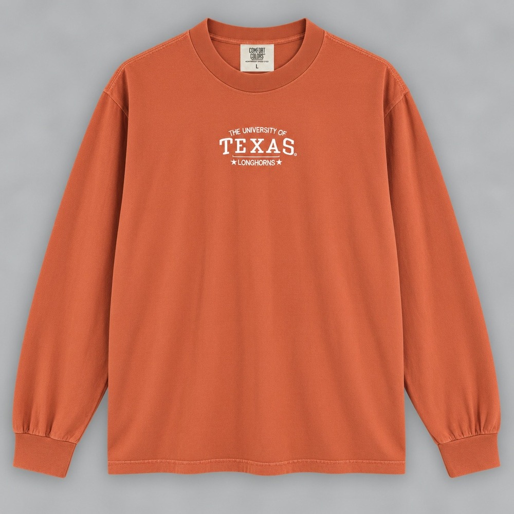 Red Oak Texas Longhorns Burnt Orange Long Sleeve T-Shirt Womens L 6219